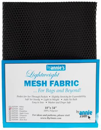 Lightweight Mesh Fabric Black 18 in x54 in