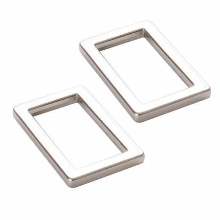 Rectangle Ring Flat 1in Nickel Set of Two