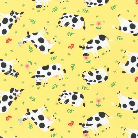 SRK-21328-5 Cows Yellow Quilting Cotton