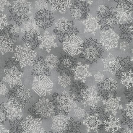 SRKM-21603-183 Holiday Flourish Snow Flower - Snowflakes Pewter w/Metallic