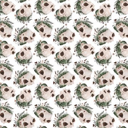 STELLA-DRR2538-WHITE White Mossy Skulls