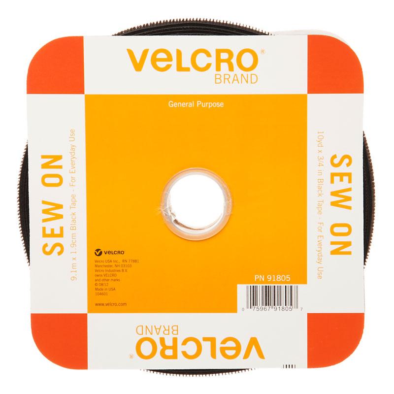 Sew On 3/4 Velcro Black